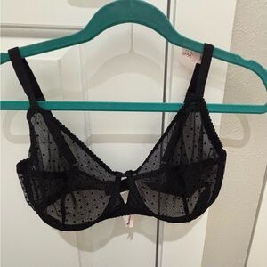 Victoria's Secret Black Sheer Dot Bra